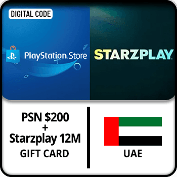 UAE PSN Wallet USD 200 + Starzplay 12M Gift Card product image