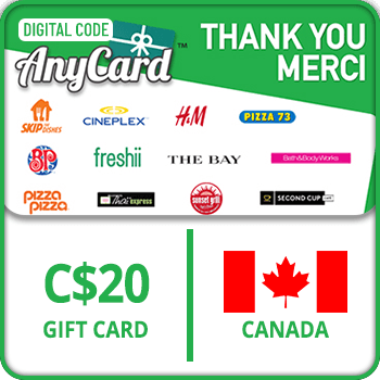 AnyCard Thank You-Merci Gift Card CANADA 20 CAD product image